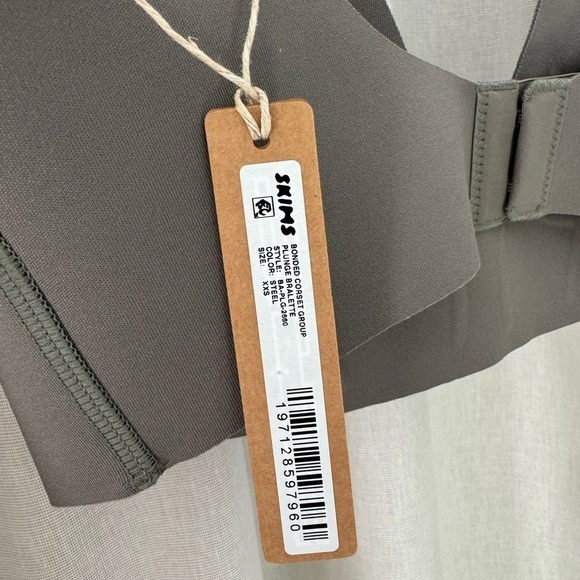 SKIMS Bonded Corset Plunge Bralette Steel XXS - Picture 4 of 4